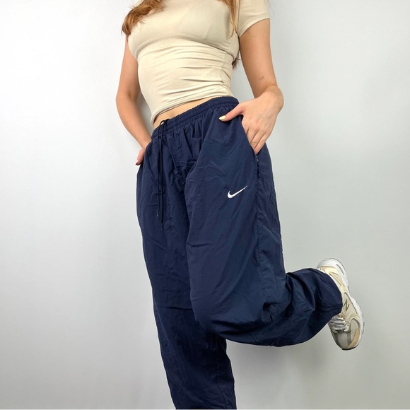 vintage y2k navy blue authentic nike track pant joggers - Picture 3 of 4